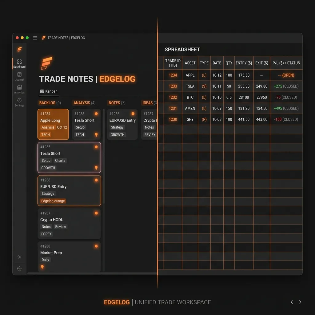 Notion vs Excel for Trading Journals: Which is Better? — Edgelog Trading Log Guide Notion vs Excel for Trading Journals: Which is Better? — Forex & Crypto Trading Journal Guide by Edgelog