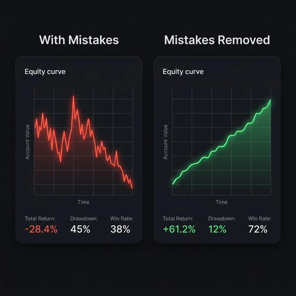 Seguimiento de tu "Costo de Errores": La Métrica Que Salvará Tu Cuenta — Edgelog Trading Log Guide Seguimiento de tu "Costo de Errores": La Métrica Que Salvará Tu Cuenta — Forex & Crypto Trading Journal Guide by Edgelog